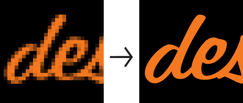 transformação de logotipo em formato vetorial
